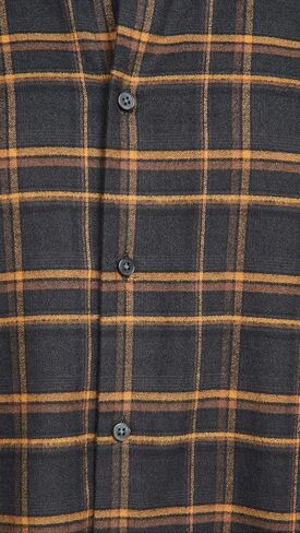 Vince Men's Windowpane Plaid L/S, Stone Charcoal, M in Saudi Arabia