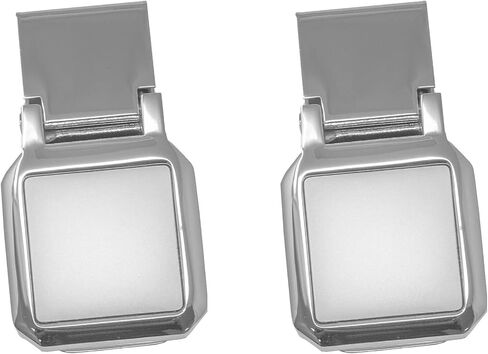 Stephanie Imports Set of 2 Chrome-Plated Hinged Stainless Steel Money Clips (Engravable) in Saudi Arabia