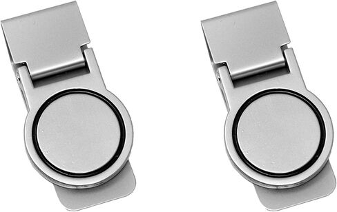 Stephanie Imports Set of 2 Chrome-Plated Hinged Stainless Steel Money Clips (Engravable) in Saudi Arabia
