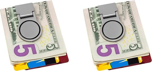 Stephanie Imports Set of 2 Chrome-Plated Hinged Stainless Steel Money Clips (Engravable) in Saudi Arabia