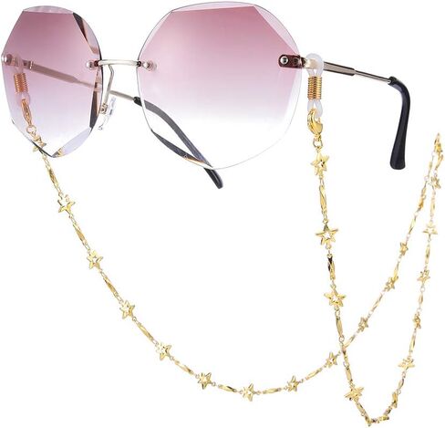 TEAMER Fashion Five Pointed Star Eyeglass Chain Sunglass Strap Gold Eyeglass Strap Holder Reading Glasses Strap for Women in Kuwait