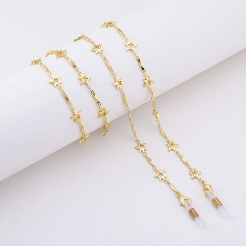 TEAMER Fashion Five Pointed Star Eyeglass Chain Sunglass Strap Gold Eyeglass Strap Holder Reading Glasses Strap for Women in Kuwait