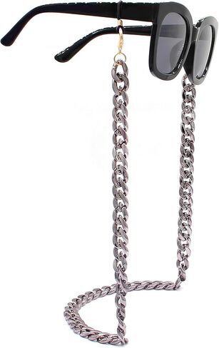 سلسلة وصلات إكسسوارات الأزياء أقنعة ونظارات بمقاس متوسط (فضي داكن) in Kuwait