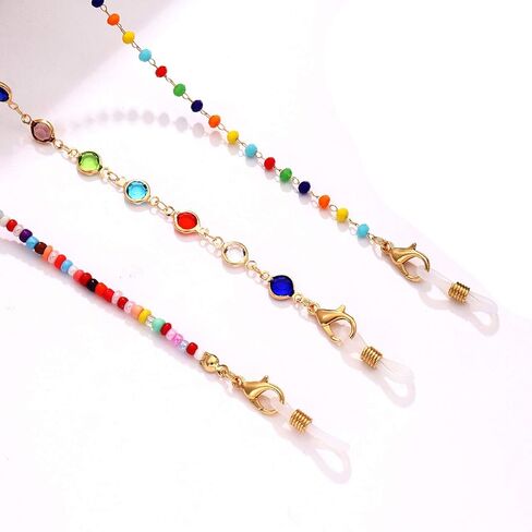 ان ال سي ايه سي سلسلة نظارات مطرزة عصرية على شكل فراشة وعين الحسد مع حبل قصير لحمل النظارات الشمسية وقلادة النظارات للنساء والفتيات 6 قطع in Kuwait