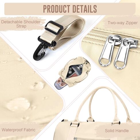 حقيبة رياضية للنساء، حقيبة سفر ليلية لعطلات نهاية الأسبوع مع حجرة الأحذية وحقيبة حمل رياضية للطائرات وحقيبة سفر لأغراض شخصية للسفر وصالة الألعاب الرياضية واليوجا والسباحة باللون الرمادي والأزرق in Kuwait