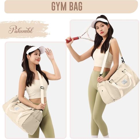 حقيبة رياضية للنساء، حقيبة سفر ليلية لعطلات نهاية الأسبوع مع حجرة الأحذية وحقيبة حمل رياضية للطائرات وحقيبة سفر لأغراض شخصية للسفر وصالة الألعاب الرياضية واليوجا والسباحة باللون الرمادي والأزرق in Kuwait