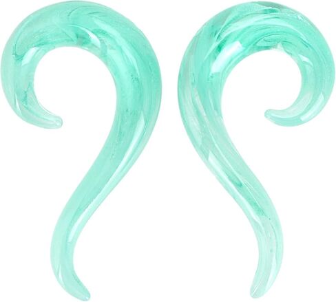 YOFANST 2pcs Multicolor 8G-00G Glass Teardrop Spiral Ear Gauges Twist Hanger Stretchers Piercing Jewelry in Kuwait