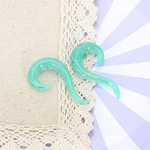 YOFANST 2pcs Multicolor 8G-00G Glass Teardrop Spiral Ear Gauges Twist Hanger Stretchers Piercing Jewelry in Kuwait