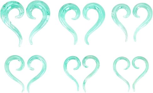 YOFANST 2pcs Multicolor 8G-00G Glass Teardrop Spiral Ear Gauges Twist Hanger Stretchers Piercing Jewelry in Kuwait