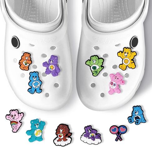 32PCS Lovely Bear Shoe Charms PVC Charms for Croc Sandals Wristband Bracelet Decoration Charms Pins Party Favors for Kids Boys Girls Men Women Birthday Gifts in Saudi Arabia