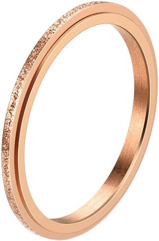 PAURO Women's & Men's 2mm/4mm/6mm/8mm Stainless Steel Multi Colors Sandblast Finish Lucky Worry Ring Band in Saudi Arabia