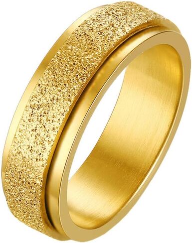 PAURO Women's & Men's 2mm/4mm/6mm/8mm Stainless Steel Multi Colors Sandblast Finish Lucky Worry Ring Band in Saudi Arabia