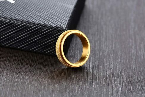 PAURO Women's & Men's 2mm/4mm/6mm/8mm Stainless Steel Multi Colors Sandblast Finish Lucky Worry Ring Band in Saudi Arabia