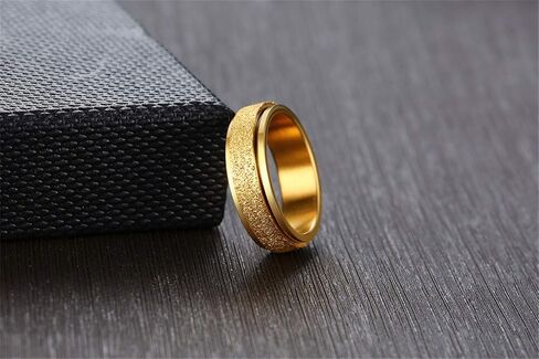 PAURO Women's & Men's 2mm/4mm/6mm/8mm Stainless Steel Multi Colors Sandblast Finish Lucky Worry Ring Band in Saudi Arabia