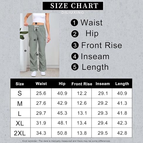 سراويل البضائع النسائية من DILIUXING عالية الخصر للسفر Y2K ملابس الشارع سراويل فضفاضة قابلة للتمدد مقاومة للماء مع 4 جيوب in Kuwait