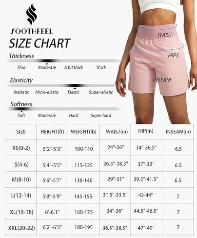 Soothfeel Women's Running Shorts with Zipper Pockets 7 Inch Long High Waisted Athletic Workout Gym Summer Shorts for Women (White, XX-Large in Saudi Arabia