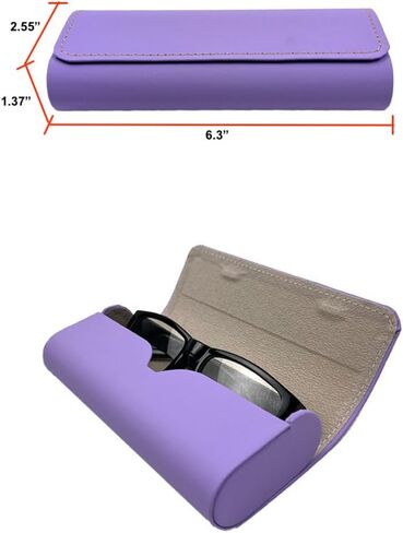 JAVOedge (4 عبوات)، حقيبة تخزين النظارات شبه الصلبة الواقية الرفيعة تناسب معظم النظارات ذات الحجم العادي للنساء والرجال in Kuwait