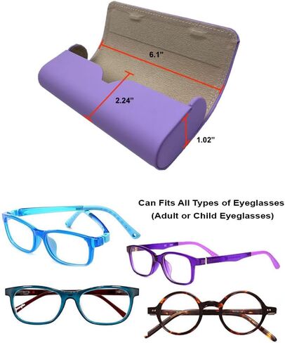 JAVOedge (4 عبوات)، حقيبة تخزين النظارات شبه الصلبة الواقية الرفيعة تناسب معظم النظارات ذات الحجم العادي للنساء والرجال in Kuwait