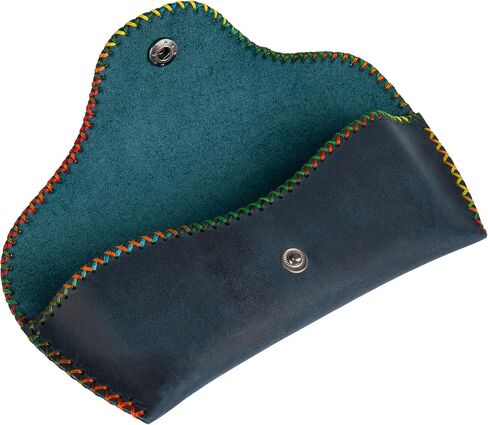 HALILAKA STORE Leather Sunglasses Case, Genuine Leather Eyeglass Case - Reading Glasses Case- Glasses Case Flexible Sunglasses Pouch Slim Case for Men and Women in Saudi Arabia