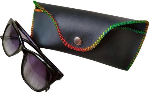 HALILAKA STORE Leather Sunglasses Case, Genuine Leather Eyeglass Case - Reading Glasses Case- Glasses Case Flexible Sunglasses Pouch Slim Case for Men and Women in Saudi Arabia