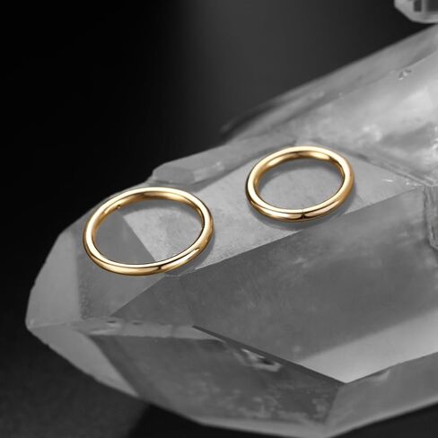FUNLMO 14K خاتم الأنف من الذهب الصلب 18G 16G خاتم الحاجز الذهب الأصفر محارة Daith Tragus Helix Rook ثقب المجوهرات الغضروف القرط الشفاه الدائري للنساء الرجال in Kuwait