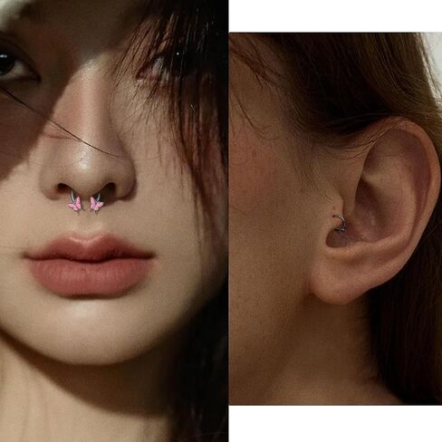 12 قطعة من حلقات الحاجز 16 جرام من Florideco للنساء والرجال، حلقة الأنف، حلقة حدوة الحصان، طوق هيليكس دايث الغضروف، أقراط تشيكوسلوفاكيا المتدلية لحاجز الأنف، ثقب المجوهرات in Kuwait