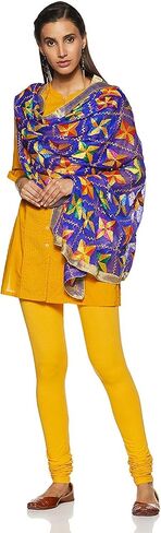 وشاح للسيدات من Weavers Villa صناعة يدوية هندية عرقية Dupatta Phulkari مطرزة Dupatta Chunni/سرقة/وشاح in Kuwait