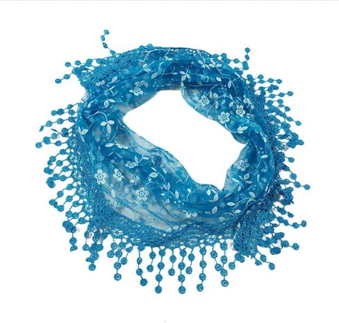 Cotchear Lace Scarf Floral Crochet Lightweight Tassel Sheer Wrap Scarves Shawl in Saudi Arabia