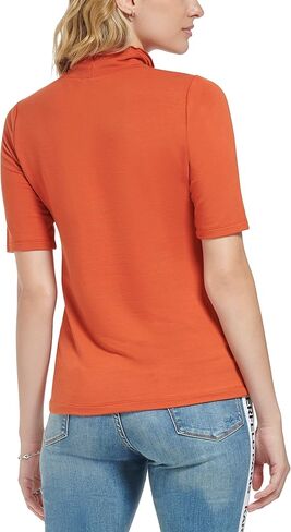 KARL LAGERFELD PARIS Women's Everyday 3/4 Sleeve Knit Top, Spicy Orange, Large in Saudi Arabia