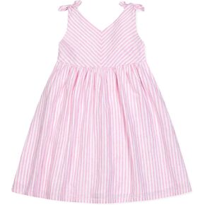 Hope & Henry Girls' Sleeveless Bow Shoulder Swing Dress