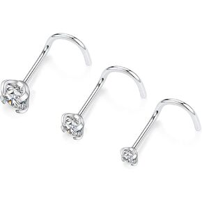 FUNLMO 6pcs/4pcs 20g Nose Rings Studs Nose Screw G23 Titanium Nose Rings Hoop Hypoallergenic Nostril Nose Piercing Jewelry for Women Men L/Screw/Straight Shape in Saudi Arabia