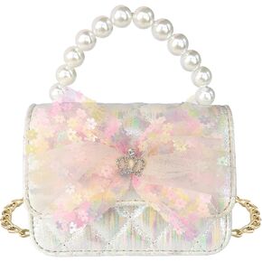 حقيبة يد للفتيات الصغيرات من ELEMIRSA للأطفال الصغار، حقيبة يد للأميرة التظاهرية، باللون الوردي الفاتح in Kuwait