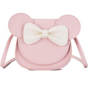 JienClound Kids Toddlers Bowknot Crossbody Purse Magnetic Closure Shoulder Bag Satchel Little Girls Purse with Cartoon Ears (Black)