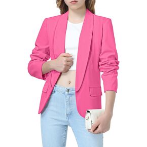 Mebius Girls Blazer Jacket Long Sleeve Shawl Collar Open Front Formal Blazers Suit Inner Pocket for Kids Size 6-12 Year