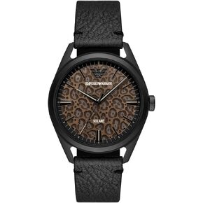 Emporio Armani Men's Three-Hand Leather Watch