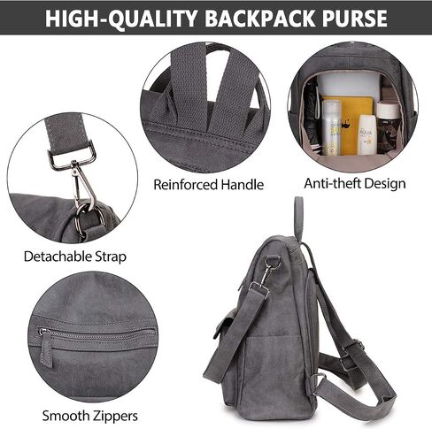 Backpack Purse for Women,Fashion Anti-Theft PU Leather Travel Shoulder Bag for Ladies Large Satchel VONXURY in Saudi Arabia