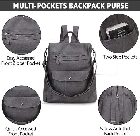 Backpack Purse for Women,Fashion Anti-Theft PU Leather Travel Shoulder Bag for Ladies Large Satchel VONXURY in Saudi Arabia