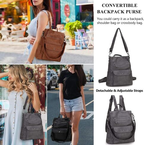 Backpack Purse for Women,Fashion Anti-Theft PU Leather Travel Shoulder Bag for Ladies Large Satchel VONXURY in Saudi Arabia