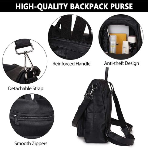 Backpack Purse for Women,Fashion Anti-Theft PU Leather Travel Shoulder Bag for Ladies Large Satchel VONXURY in Kuwait