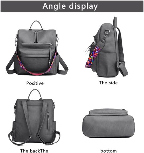 حقيبة ظهر جلدية للنساء من روزالانس، محفظة عصرية كبيرة متعددة الأغراض قابلة للتحويل، حقيبة كتف، حقائب يد للسيدات in Kuwait