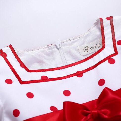 ملابس Pettigirl للفتيات الصغيرات الأنيقة ذات اللون الأحمر المنقط والمكشكشة من الدانتيل للأطفال، فستان جميل كاجوال للأميرة الجميلة in Kuwait