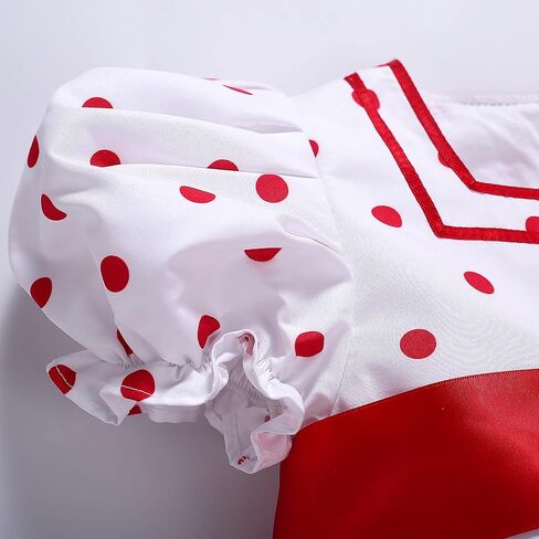 ملابس Pettigirl للفتيات الصغيرات الأنيقة ذات اللون الأحمر المنقط والمكشكشة من الدانتيل للأطفال، فستان جميل كاجوال للأميرة الجميلة in Kuwait