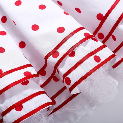 ملابس Pettigirl للفتيات الصغيرات الأنيقة ذات اللون الأحمر المنقط والمكشكشة من الدانتيل للأطفال، فستان جميل كاجوال للأميرة الجميلة in Kuwait