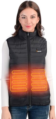 سترة Eskreka النسائية المُدفأة مع حزمة البطارية متضمنة، سترات دافئة خفيفة الوزن للنساء، قابلة لإعادة الشحن ويمكن غسلها في الغسالة، مقاس L in Kuwait