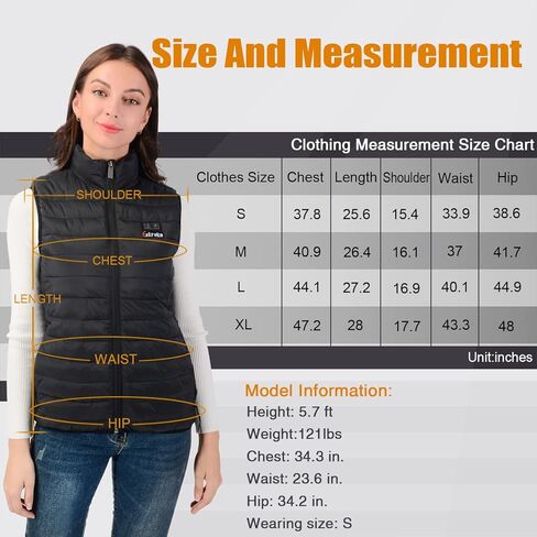 سترة Eskreka النسائية المُدفأة مع حزمة البطارية متضمنة، سترات دافئة خفيفة الوزن للنساء، قابلة لإعادة الشحن ويمكن غسلها في الغسالة، مقاس L in Kuwait