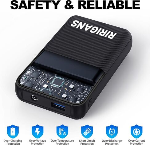 حزمة بطارية سترة ساخنة من Ririgans للنساء/الرجال، بنك طاقة 7.4 فولت 16000 مللي أمبير في الساعة، منفذ تيار مستمر 3.5 مم للسترة الساخنة، شاحن USB من النوع C لهواتف iPhone Android وما إلى ذلك in Kuwait