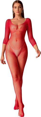 العطاء الهمس المرأة مثير شبكة صيد السمك Bodystockings حجر الراين الملابس الداخلية Crotchless الجوارب بسط Bodycon الملابس الداخلية الأساسية in Saudi Arabia