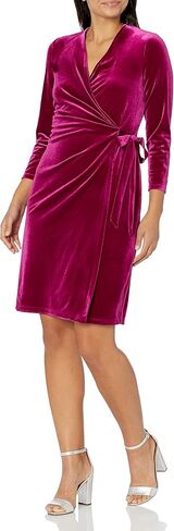 فستان Anne Klein النسائي المخملي الكلاسيكي الملفوف in Kuwait