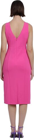 Donna Morgan Women's Sleeveless V-Neck Scuba Crepe Sheath Dressy Occasion Event Guest of Wedding in Saudi Arabia