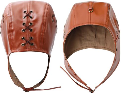 PROCOS Steampunk PU Leather Aviator Hat Vintage Pilot Cap with Ear Flaps Brown in Saudi Arabia